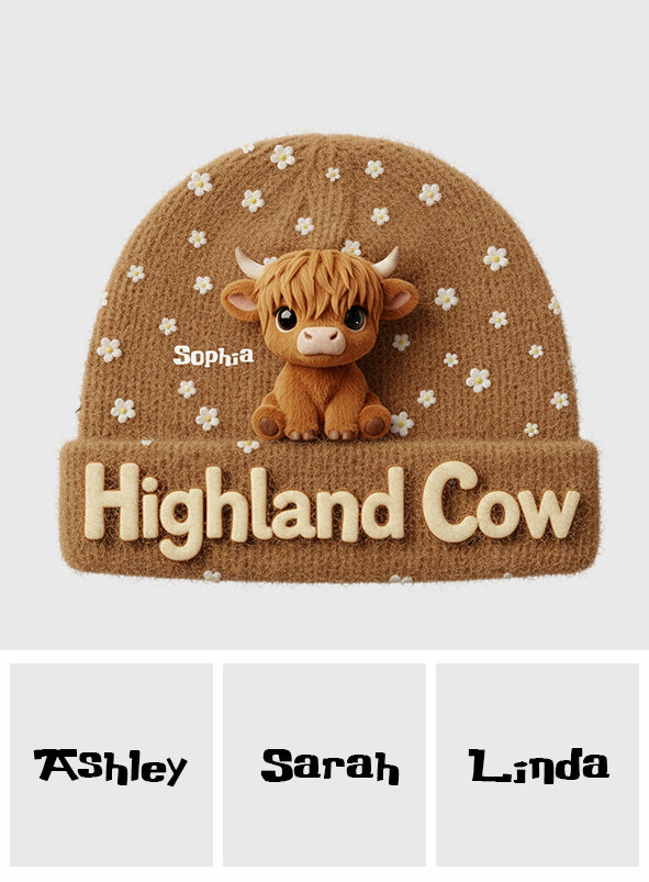 Cute Highland Cow - Personalized Highland Cow Beanie Hat