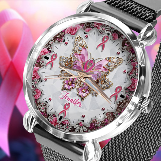 Faith Hope Love - Personalized Breast Cancer Awareness Women Hand Watch