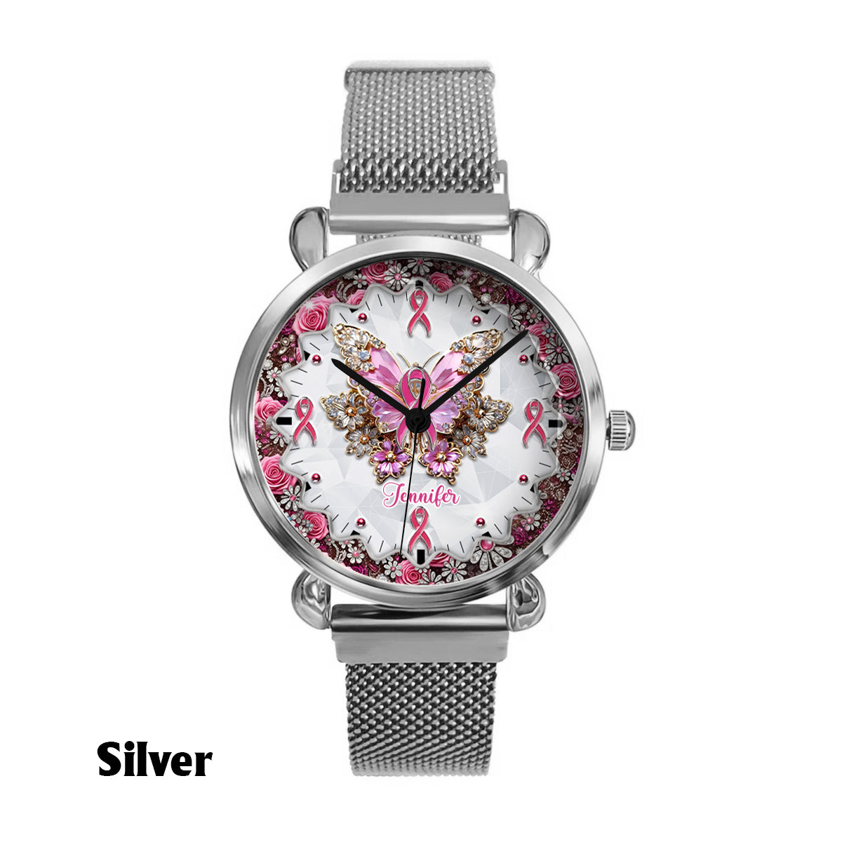 Faith Hope Love - Personalized Breast Cancer Awareness Women Hand Watch