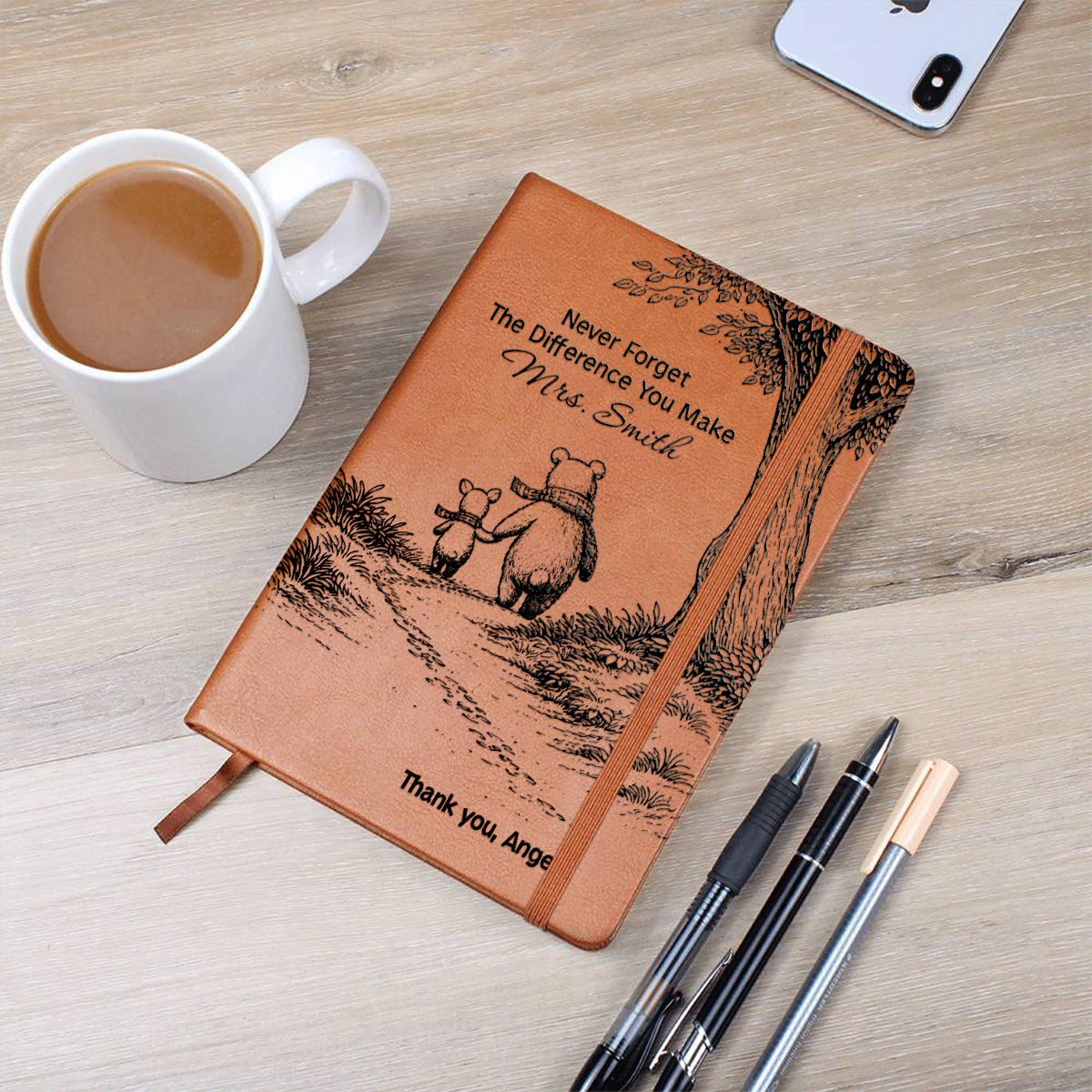 Back To School - Personalized Teacher Leather Journal