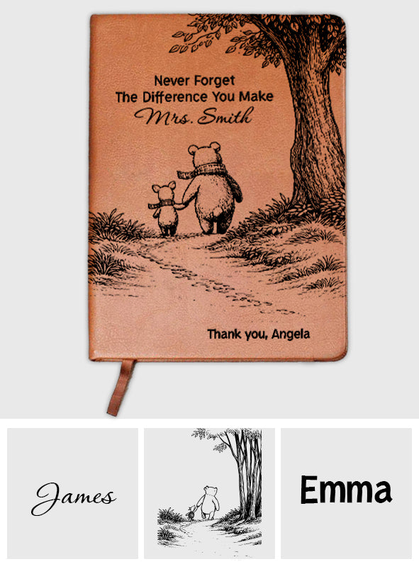 Back To School - Personalized Teacher Leather Journal