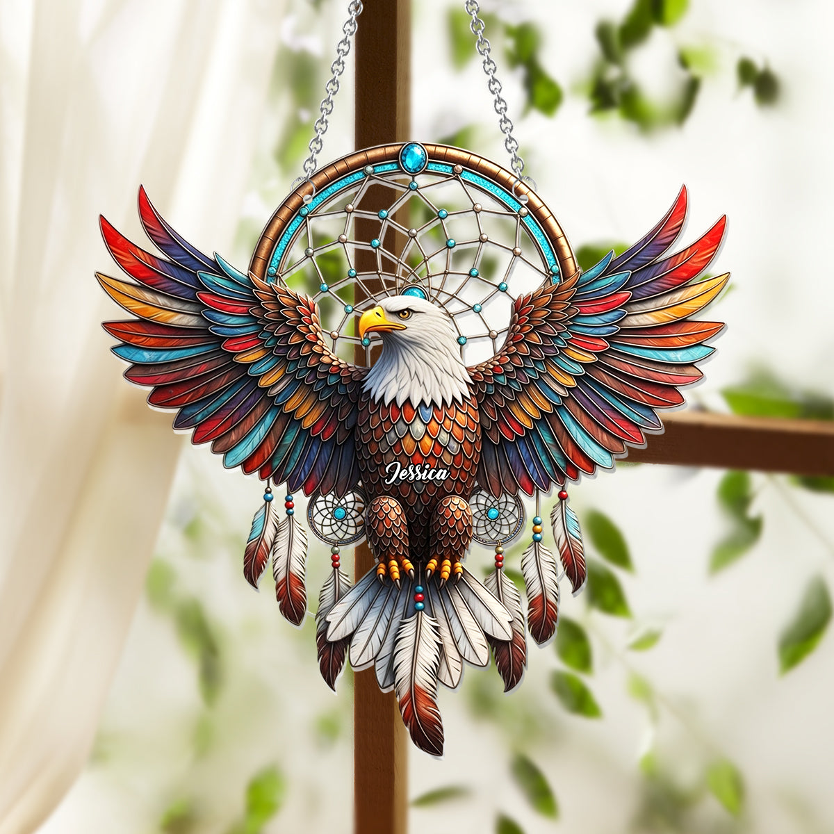 Majestic Eagle - Personalized Bald Eagle Window Hanging Suncatcher Ornament