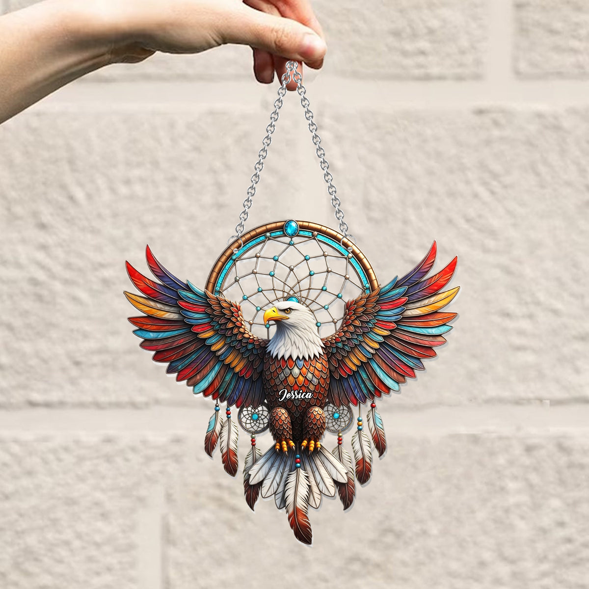 Majestic Eagle - Personalized Bald Eagle Window Hanging Suncatcher Ornament