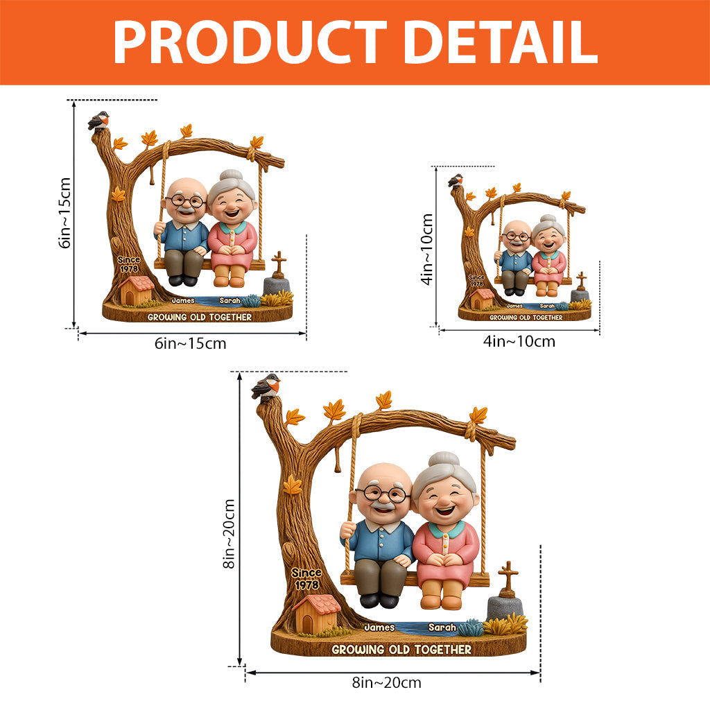 Heartwarming with Elderly Couple, Home Decor - Personalized Couple Custom Shaped Acrylic Plaque