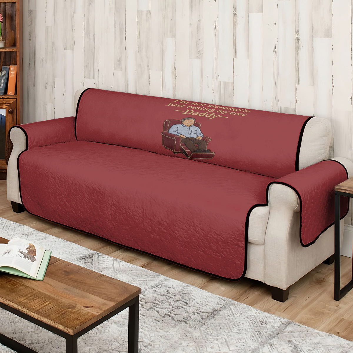 Augenblick der Ruhe - Personalisierte Vater Steppsofa/Couchbezug
