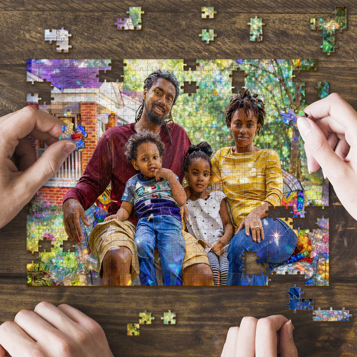 Liebe Familie, Wohndekoration – Personalisiertes Familienpuzzle