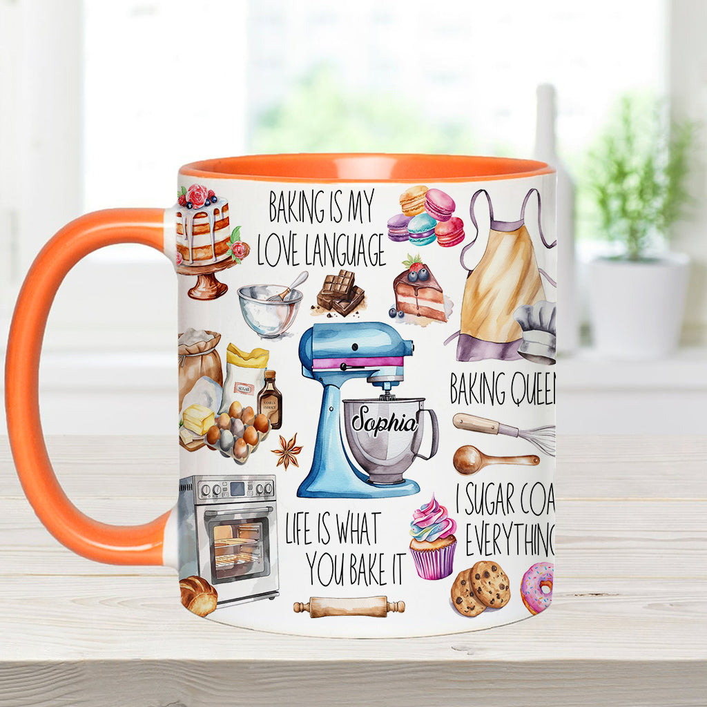 Baking Is My Love Language - Personalized Baking Accent Mug