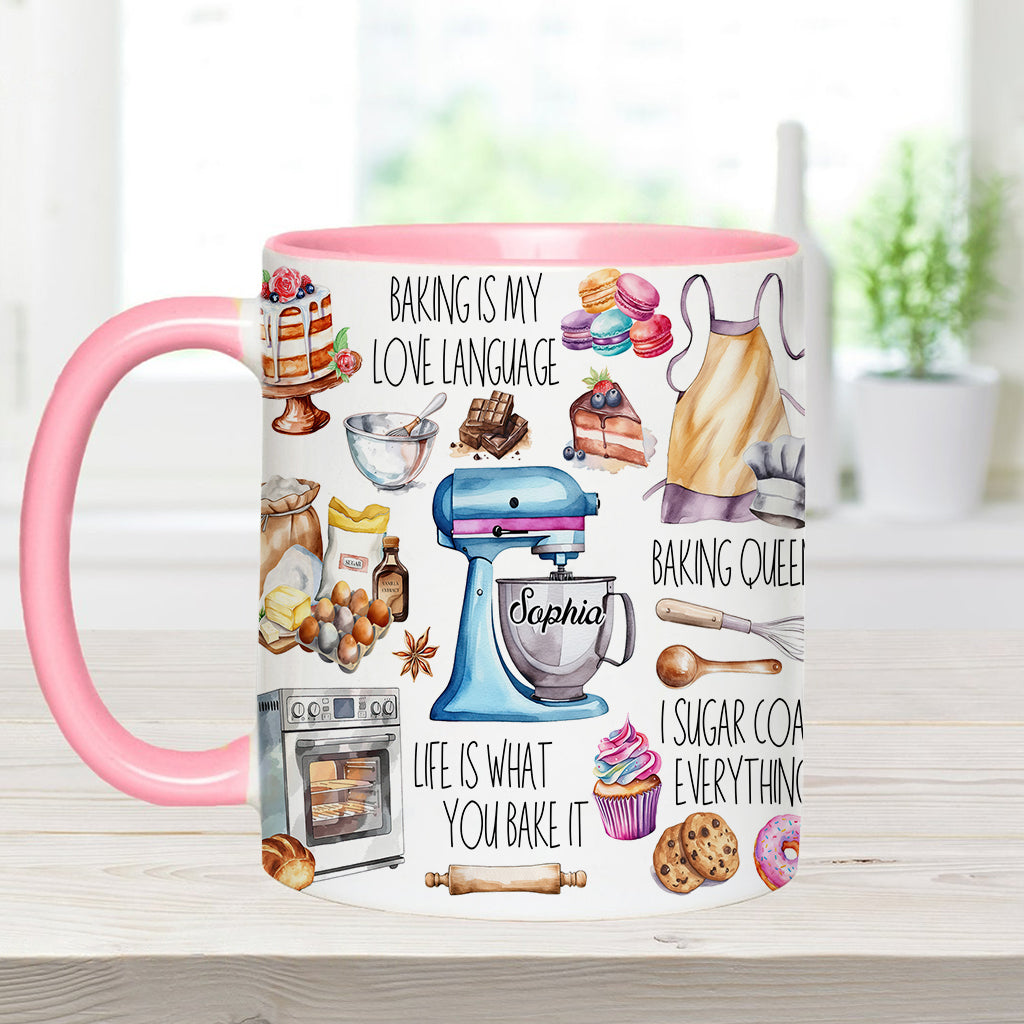 Baking Is My Love Language - Personalized Baking Accent Mug
