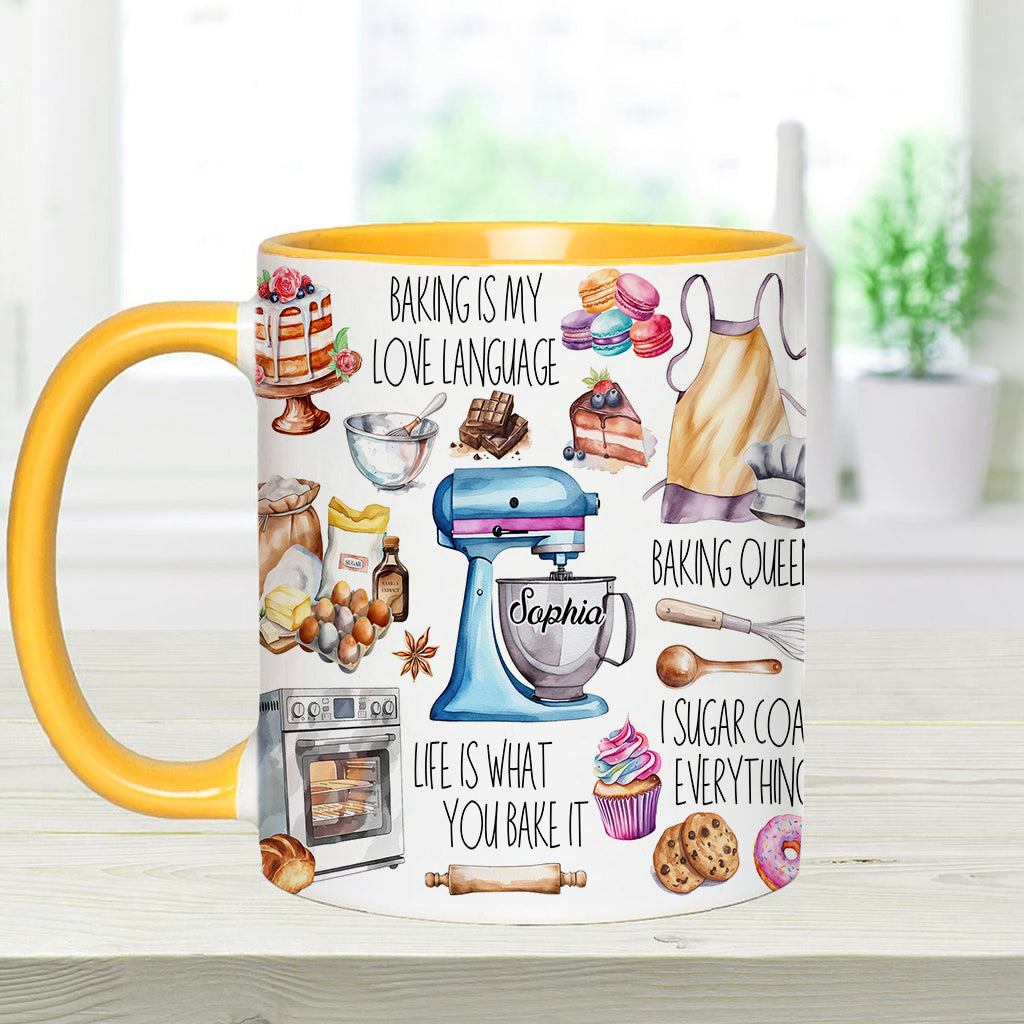 Baking Is My Love Language - Personalized Baking Accent Mug