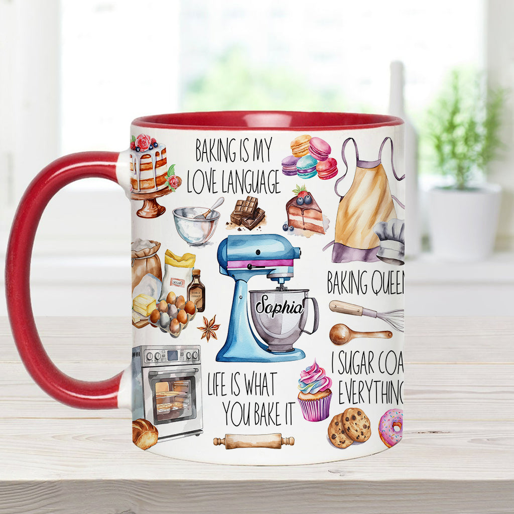 Baking Is My Love Language - Personalized Baking Accent Mug
