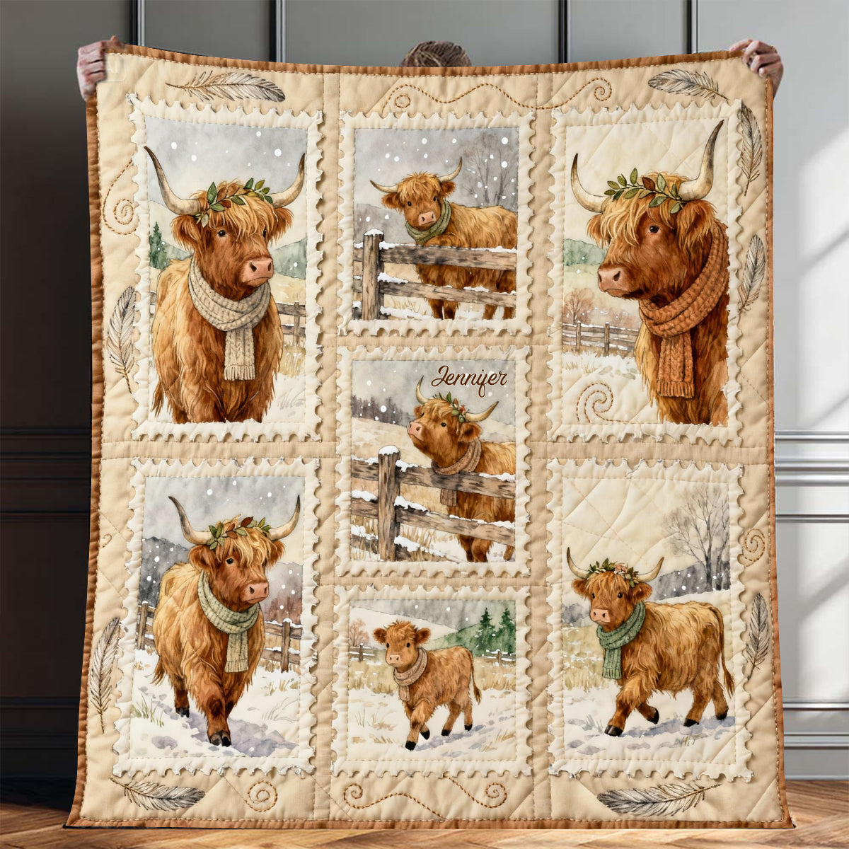 Adorable Highland Cows - Personalized Highland Cow Blanket
