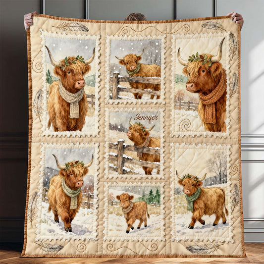 Adorable Highland Cows - Personalized Highland Cow Blanket