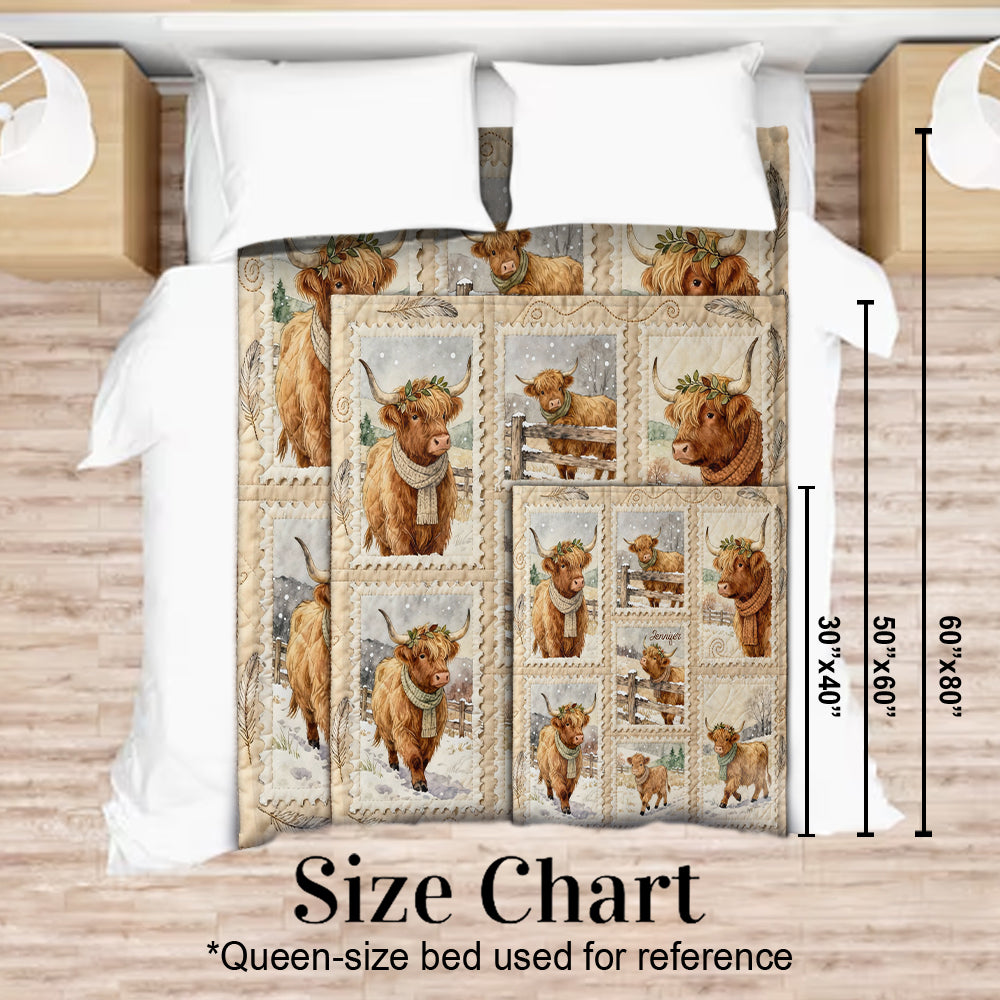 Adorable Highland Cows - Personalized Highland Cow Blanket