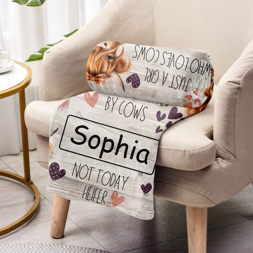 Love Highland Cows - Personalized Highland Cow Blanket