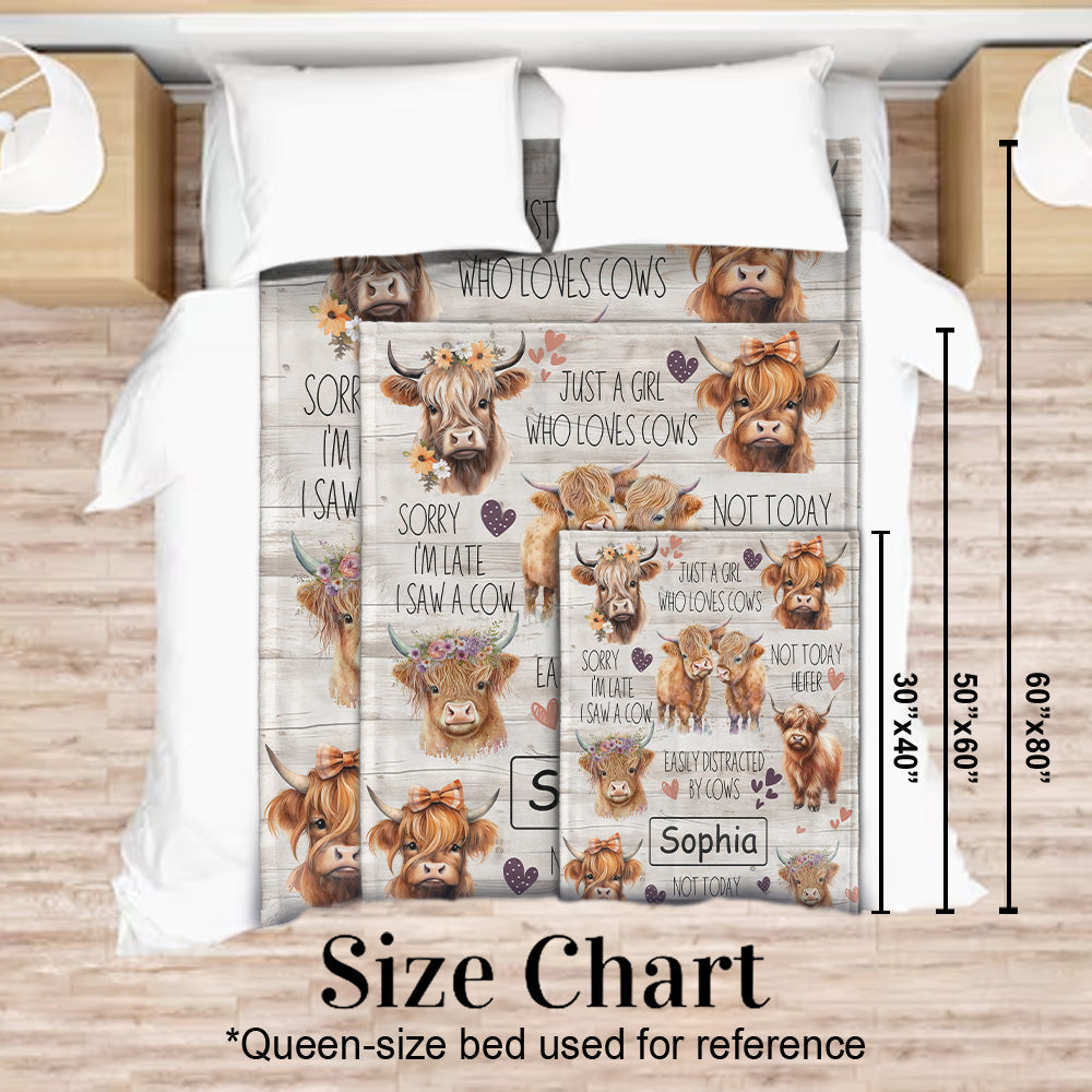 Love Highland Cows - Personalized Highland Cow Blanket
