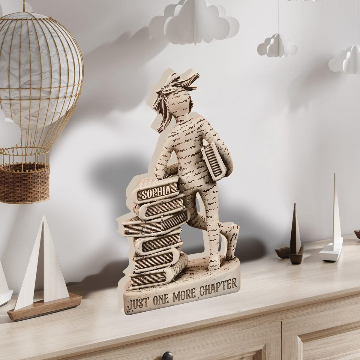 Just One More Chapter - Personalized Book Custom Shaped Wood Plaque