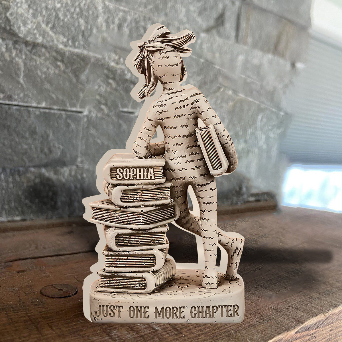 Just One More Chapter - Personalized Book Custom Shaped Wood Plaque