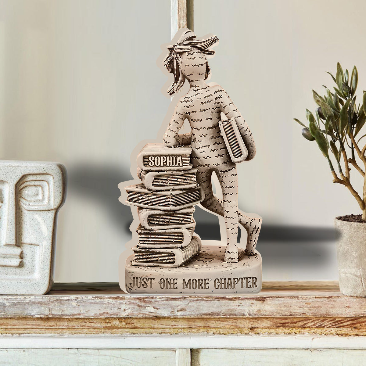 Just One More Chapter - Personalized Book Custom Shaped Wood Plaque
