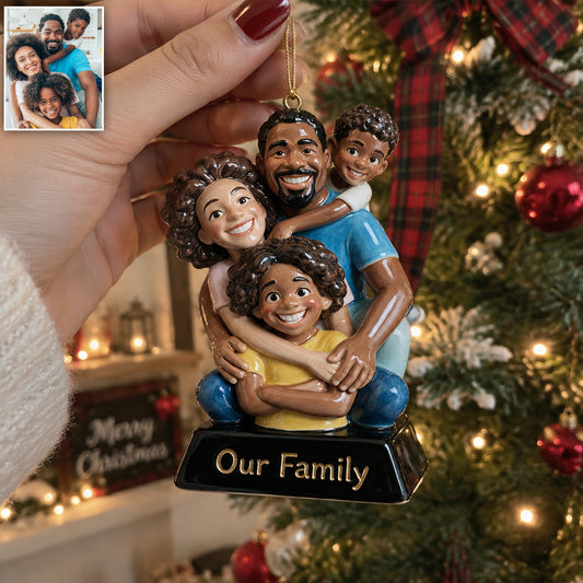 Merry Christmas - Personalized Family Custom Shape Ceramic Ornament