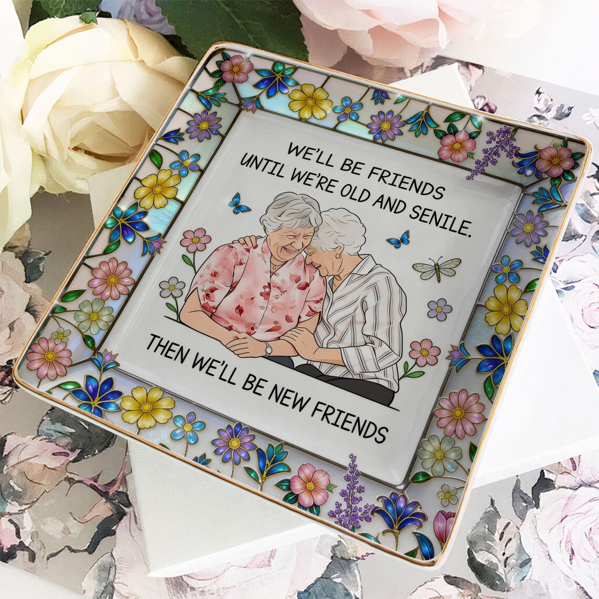 Geschenkidee für die beste Freundin - Personalisierte, voll bedruckte Schmuckschale