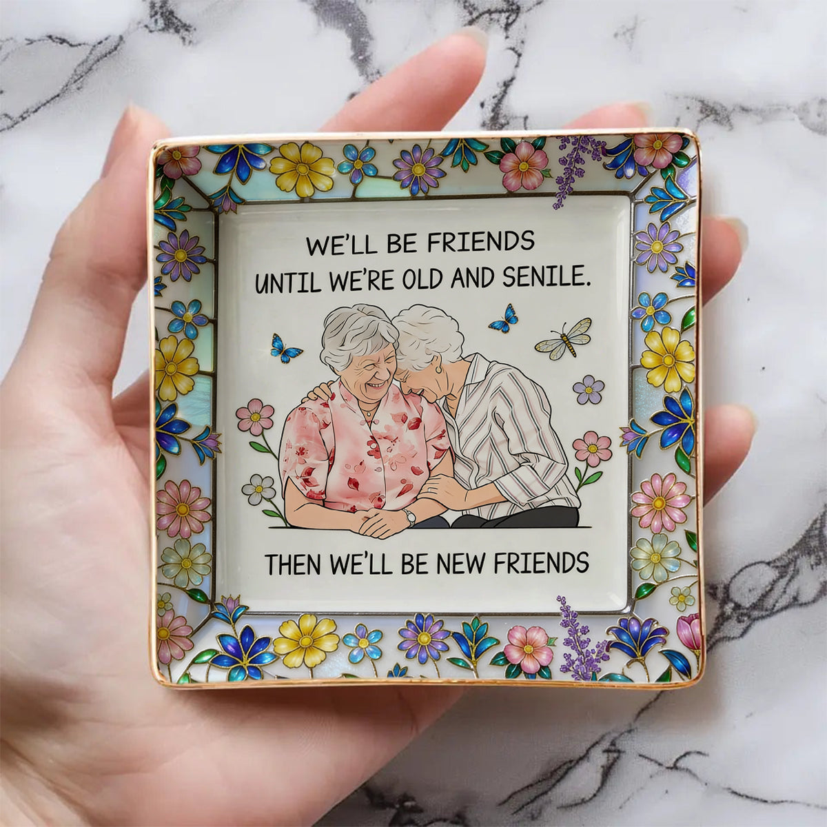 Geschenkidee für die beste Freundin - Personalisierte, voll bedruckte Schmuckschale