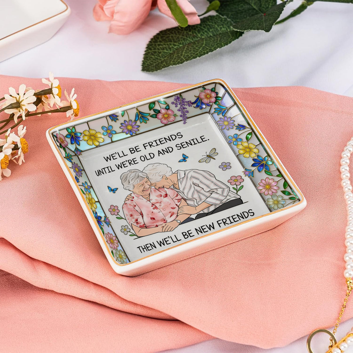 Geschenkidee für die beste Freundin - Personalisierte, voll bedruckte Schmuckschale