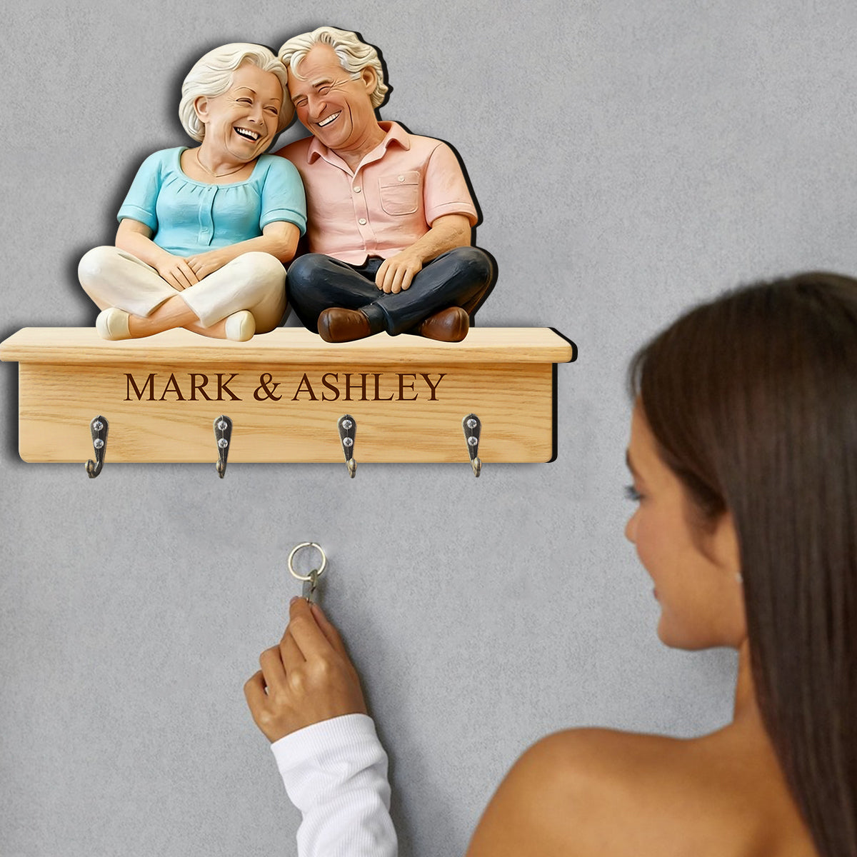 Custom From Any Photo - Personalized Couple Custom Shaped Hanging Rack