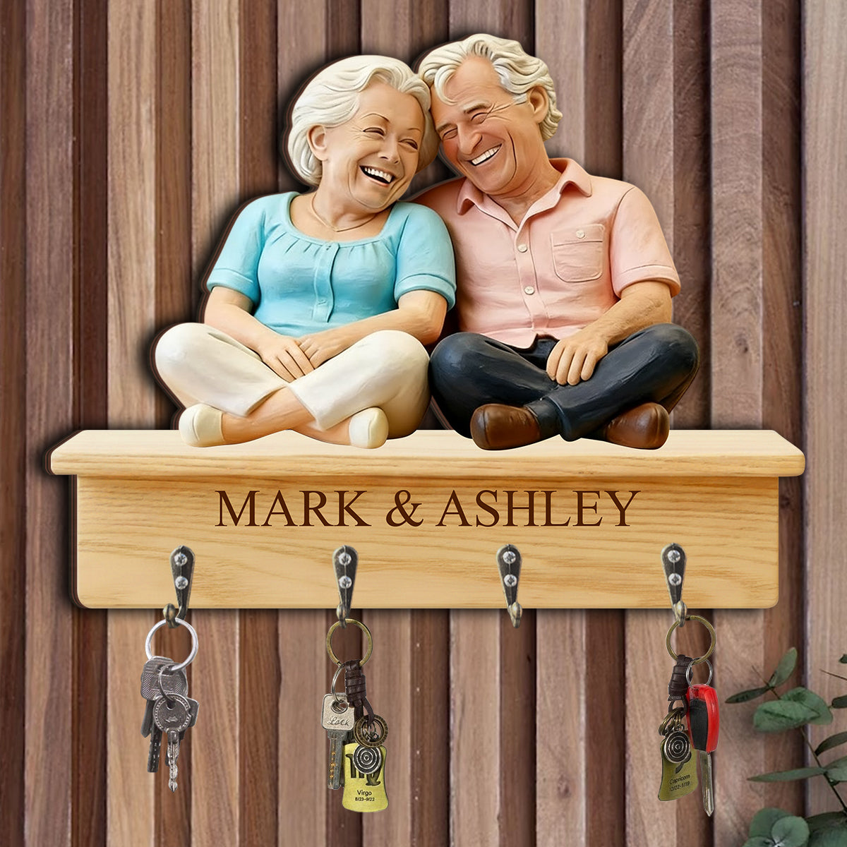 Custom From Any Photo - Personalized Couple Custom Shaped Hanging Rack