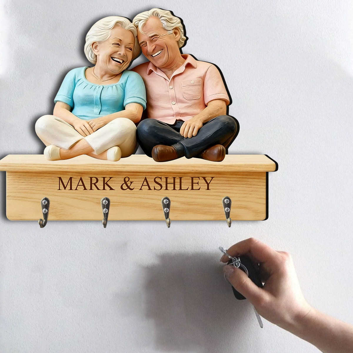 Custom From Any Photo - Personalized Couple Custom Shaped Hanging Rack