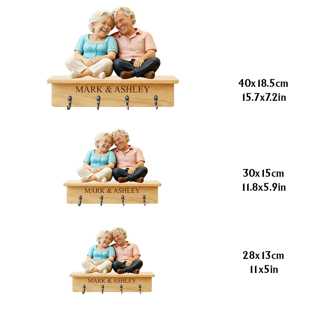 Custom From Any Photo - Personalized Couple Custom Shaped Hanging Rack