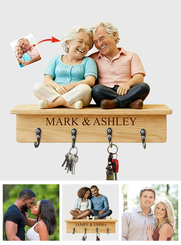 Custom From Any Photo - Personalized Couple Custom Shaped Hanging Rack