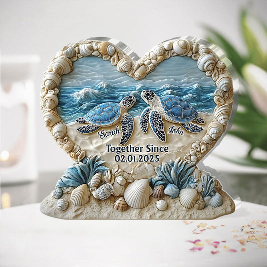 Forever By The Sea - Personalized Couple Custom Shaped Acrylic Plaque