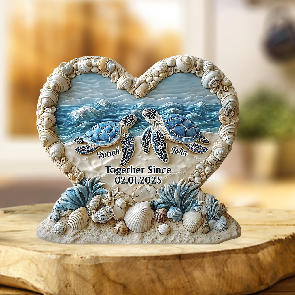 Forever By The Sea - Personalized Couple Custom Shaped Acrylic Plaque