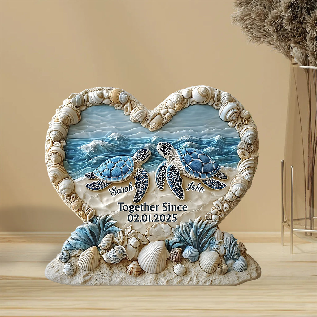 Forever By The Sea - Personalized Couple Custom Shaped Acrylic Plaque