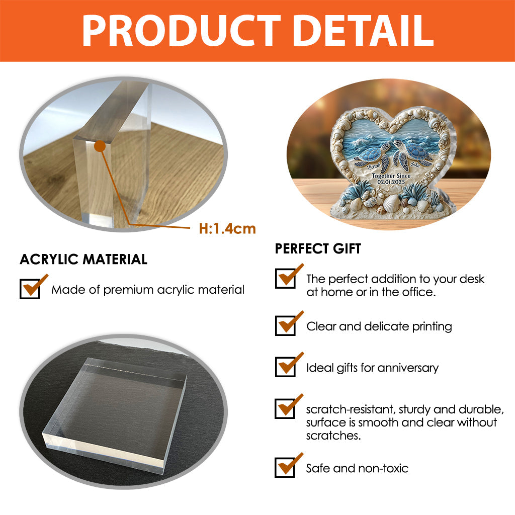 Forever By The Sea - Personalized Couple Custom Shaped Acrylic Plaque