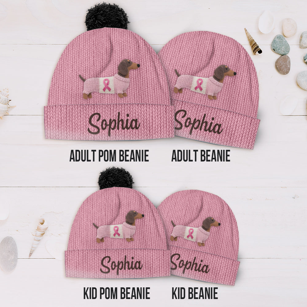 Faith Hope Love - Personalized Breast Cancer Awareness Beanie Hat