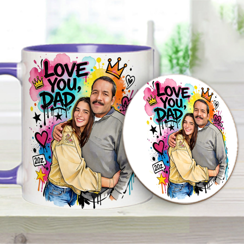 Meilleur Papa - Tasse Personnalisée avec Sous-Verre