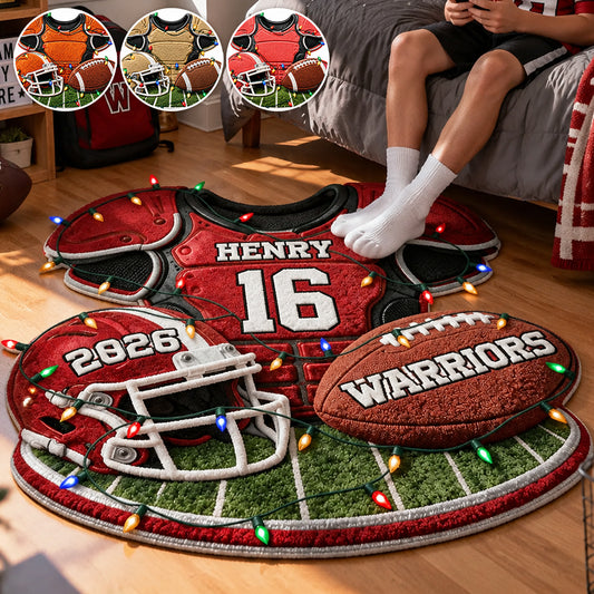 Weihnachtsfußball - Personalisierter rutschfester Teppich