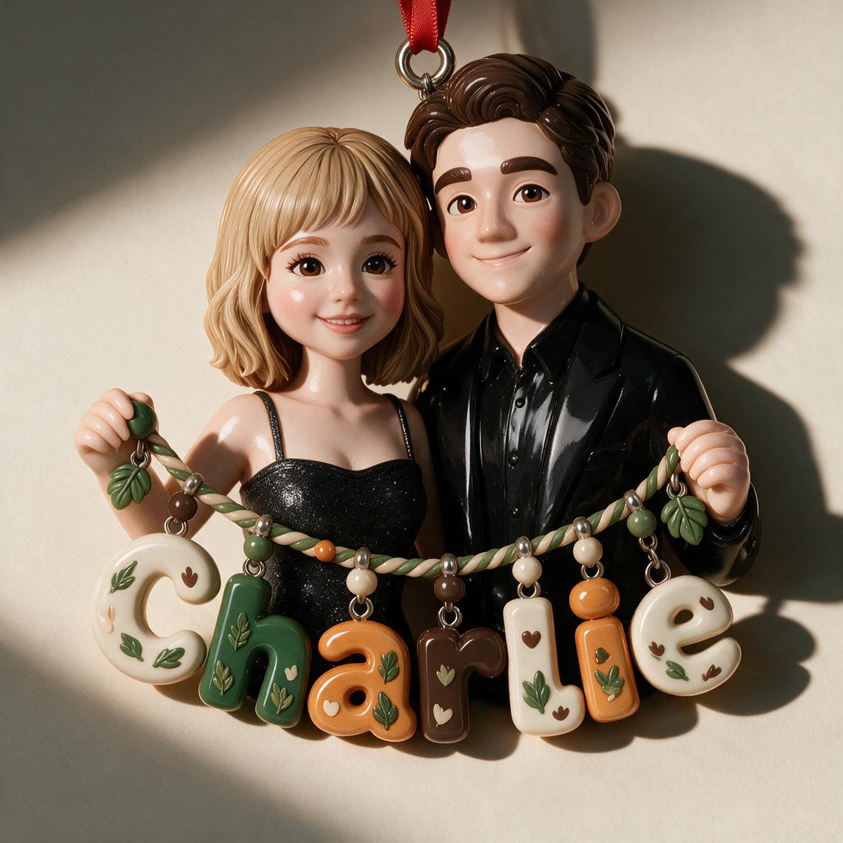 Personalized Christmas Couple Custom Name Acrylic Ornament Holiday Keepsake Gift
