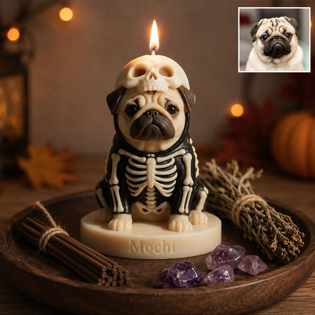 Magic Flame - Personalized Dog Custom Shape Wooden Candle Holder