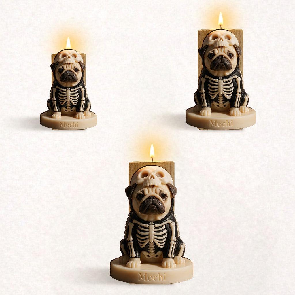 Magic Flame - Personalized Dog Custom Shape Wooden Candle Holder