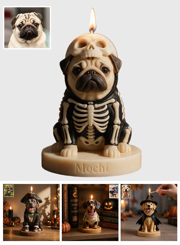 Magic Flame - Personalized Dog Custom Shape Wooden Candle Holder