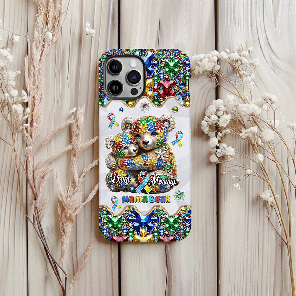 Mama Bear - Personalized Autism Awareness Full Print Phone Case