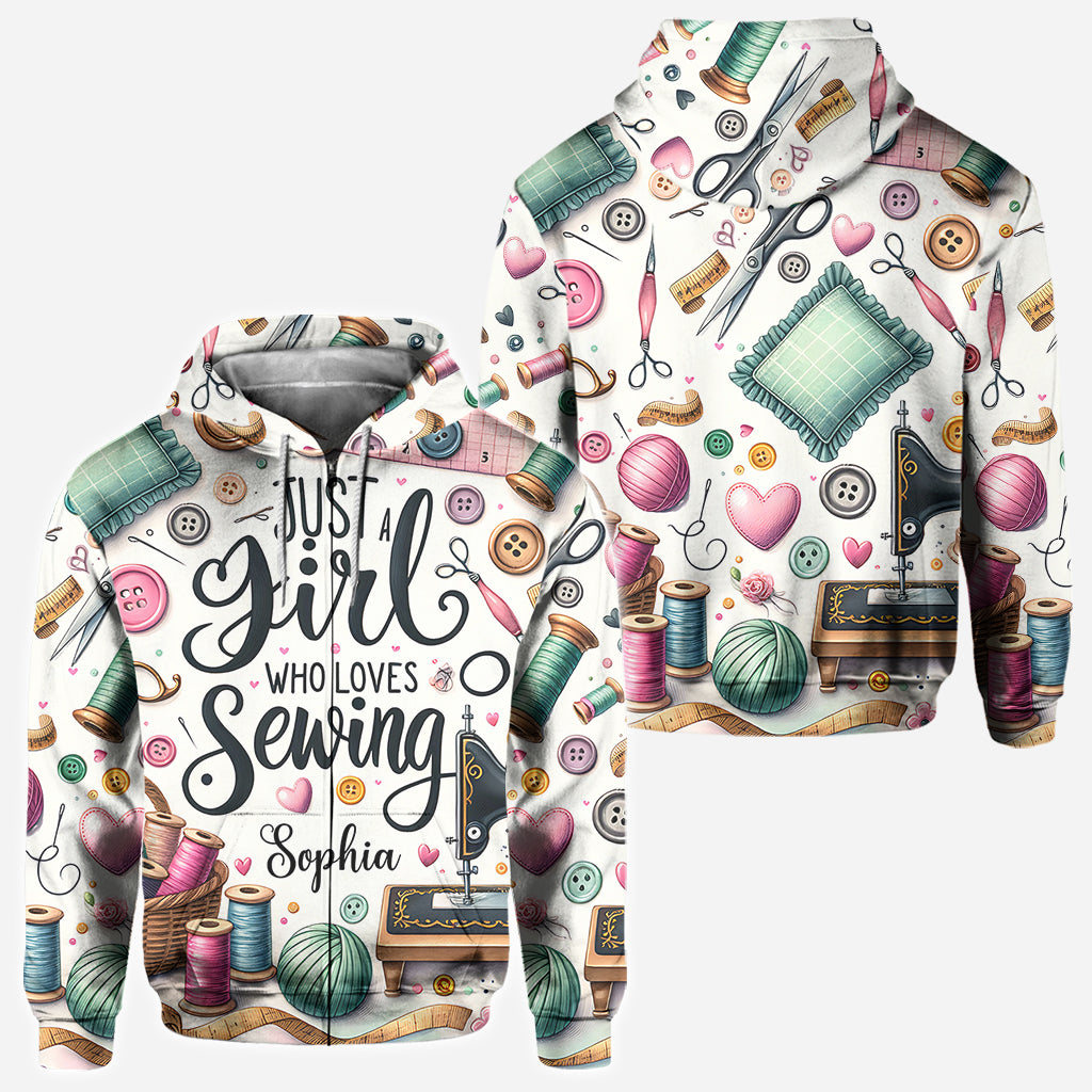 Just A Girl Who Loves Sewing - Personalized Sewing All Over Shirt
