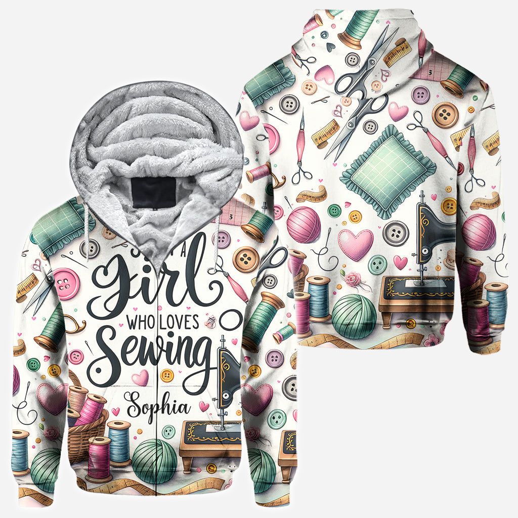 Just A Girl Who Loves Sewing - Personalized Sewing All Over Shirt