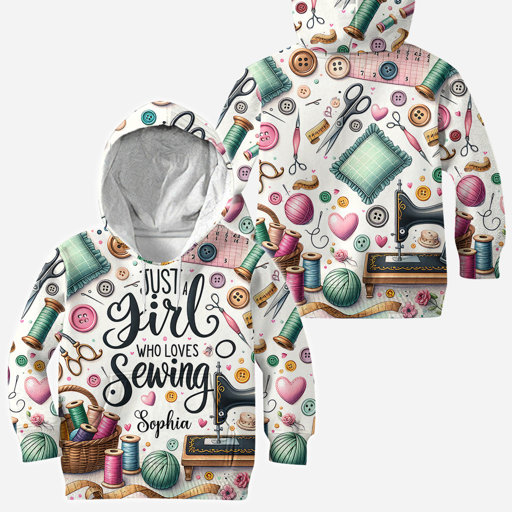 Just A Girl Who Loves Sewing - Personalized Sewing All Over Shirt