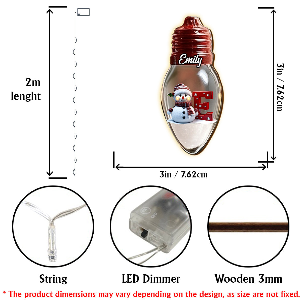 Merry Christmas 2025 - Personalized Family String Lights