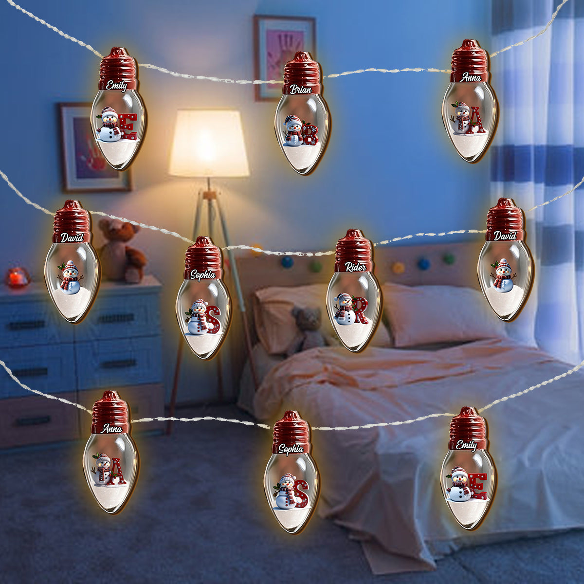 Merry Christmas 2025 - Personalized Family String Lights