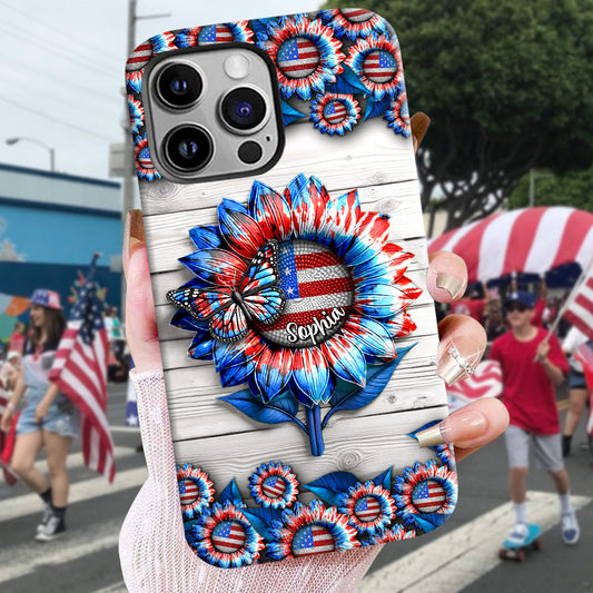 Coque de téléphone personnalisée « J’aime l’Amérique » pour la fête nationale américaine (4 juillet).