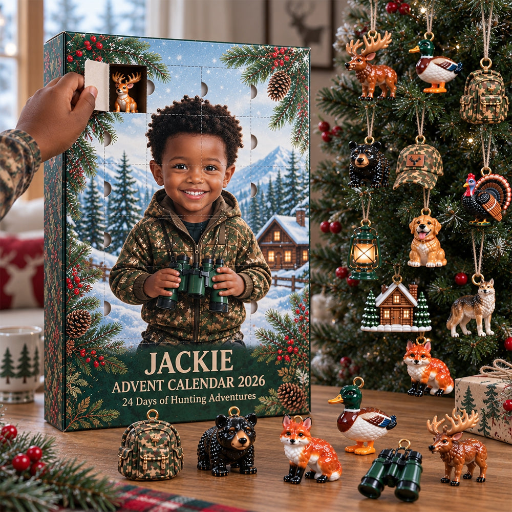 24 Days of Hunting Adventures - Personalized Hunting Advent Calendar With 3D Collectibles
